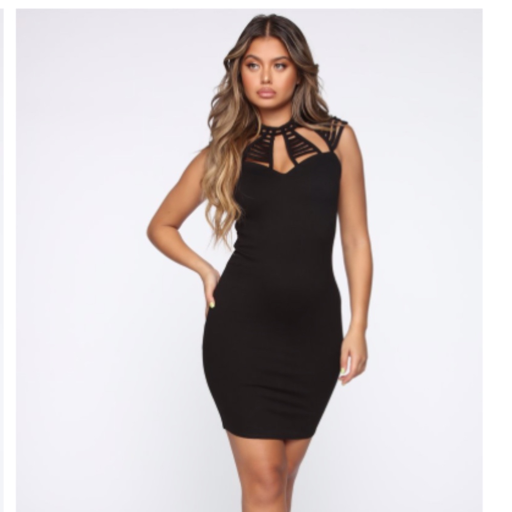 Fashion Nova Black Cutout Dress